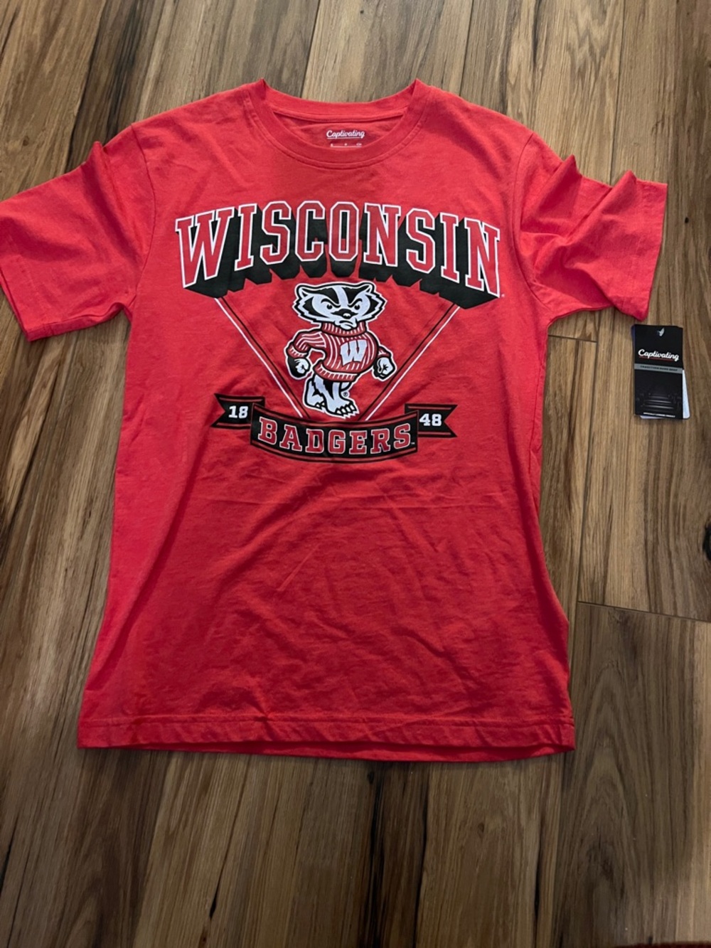 Wisconsin Badgers Red Graphic Crewneck T-Shirt